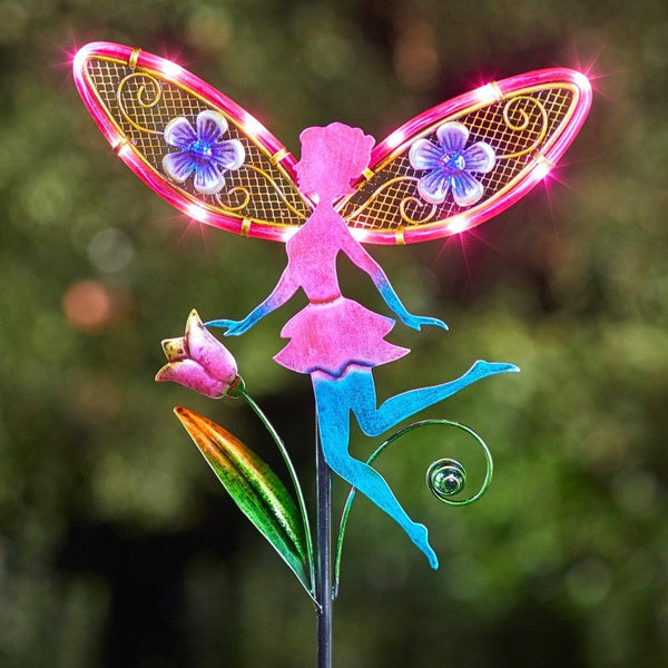 Smart Solar Fairy Wings Stake Light - Pink Wings