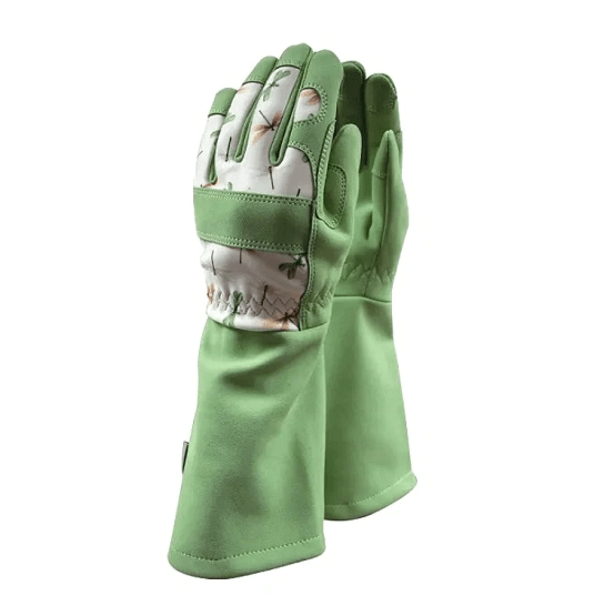 town and country gardening gloves Town & Country Gloves Dragon Fly Spandex Green Gauntlet S – Trowell Garden Centre