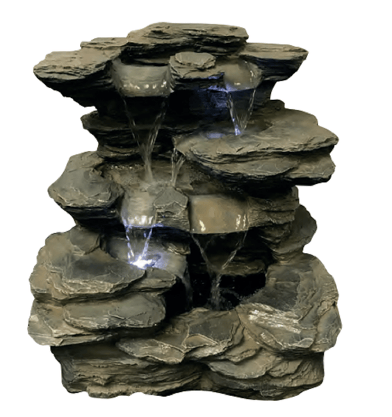 Flowing Springs Slate Falls Water Feature With LED Lights Trowell Garden Centre