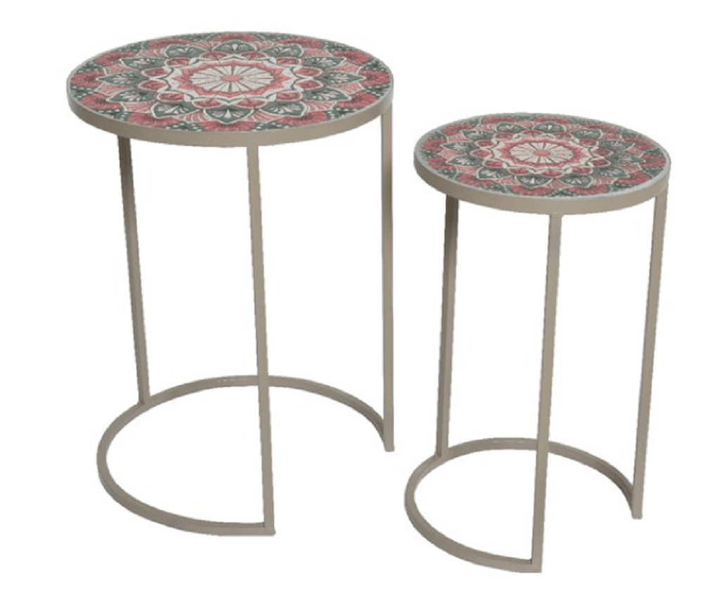 Kaemingk Narbonne Iron Outdoor Mosaic Table Small Trowell Garden