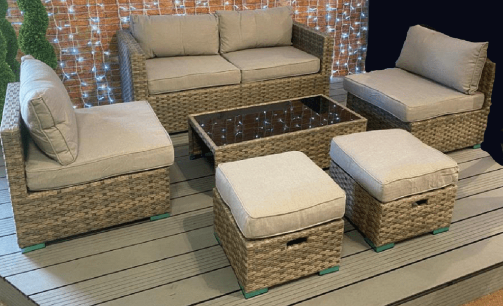 Newstead Garden Furniture Sofa Lounge Set Resin Weave 6 Seater
