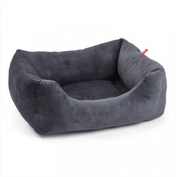 Zoon Charcoal Grey Velour Square Dog Bed Trowell Garden Centre