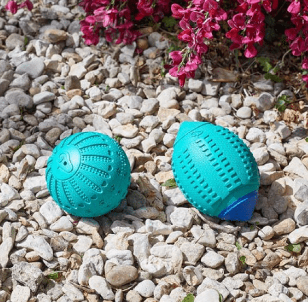 GoDog Holiday Silent Squeak Ball Dog Toys (Set Of 2) - Ultrasonic Squeaker, Green & Red