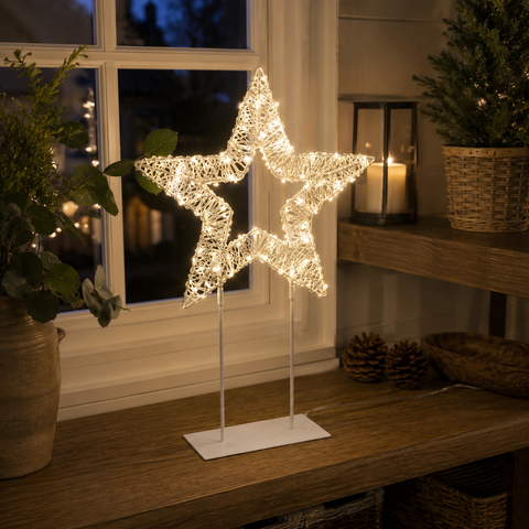 Premier Christmas Lit Star White Twinkling Lights