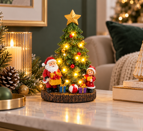 Shatchi 15.2cm Battery Operated LED Resin Tree - Assorted Designs