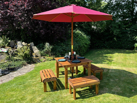 Charles Taylor HB296B - Knights Four Seat Set Burgundy Parasol