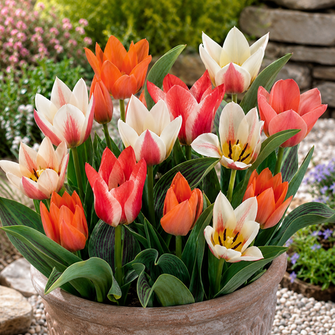 Prins Charming Beautiful Balance Greigii Short Tulip Bulbs – 25pck