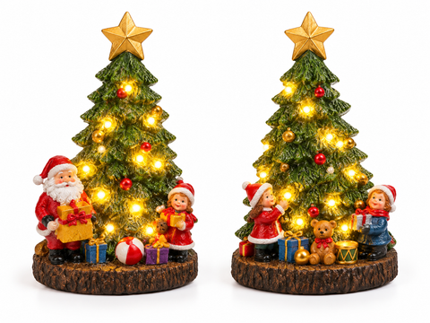 Shatchi 15.2cm Battery Operated LED Resin Tree - Assorted Designs