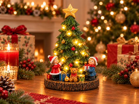 Shatchi 15.2cm Battery Operated LED Resin Tree - Assorted Designs