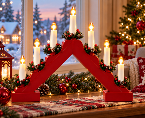 Shatchi Battery Operated Candle Bridge Red