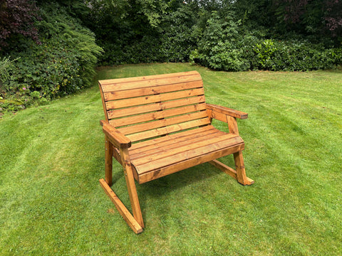 Charles Taylor HB86B - Two Seater Rocker Bench Burgundy Cushions