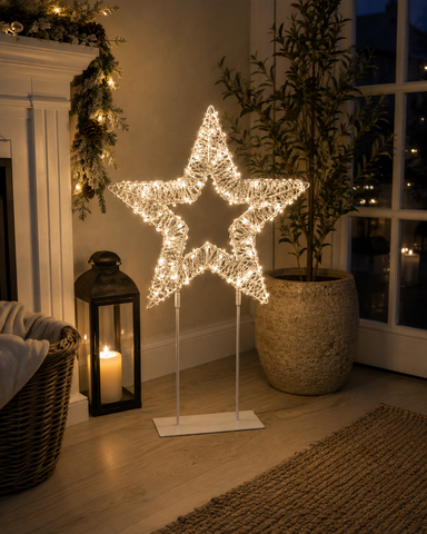 Premier Christmas Lit Star White Twinkling Lights