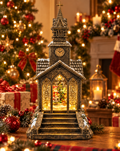 Shatchi Battery Operated USB 34cm Musical Water Lantern Church