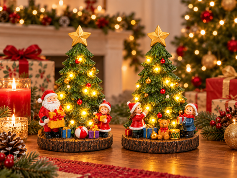 Shatchi 15.2cm Battery Operated LED Resin Tree - Assorted Designs