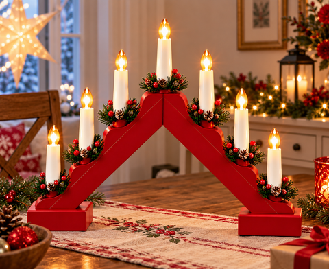Shatchi Battery Operated Candle Bridge Red