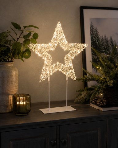 Premier Christmas Lit Star White Twinkling Lights