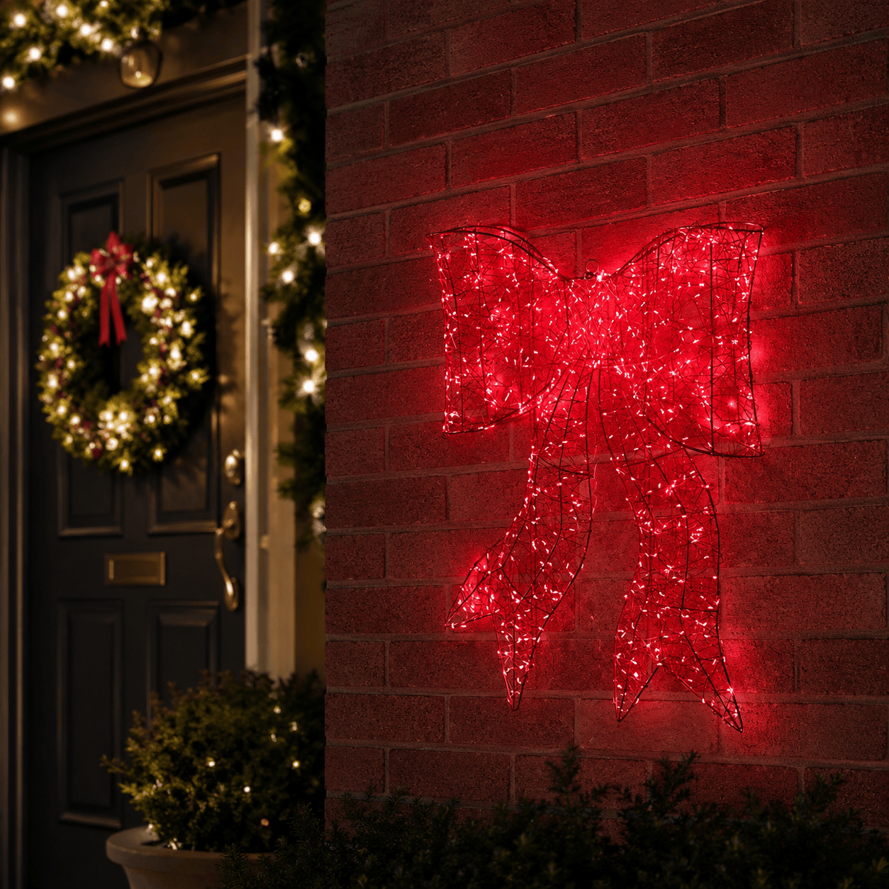 Three Kings Christmas Lit Decor 650 LED Red Galaxy Bow Christmas Decoration – 40cm