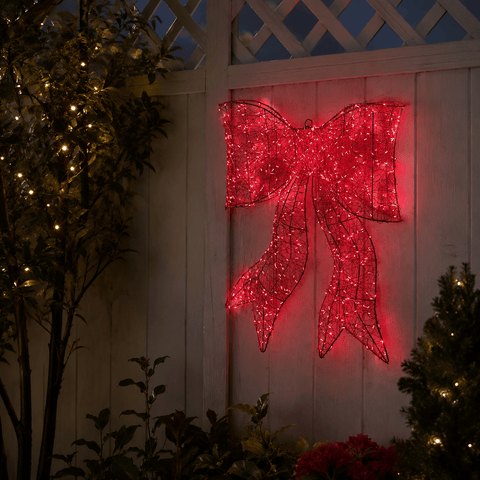 Three Kings Christmas Lit Decor 650 LED Red Galaxy Bow Christmas Decoration – 40cm
