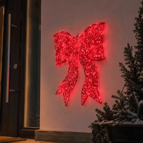 Three Kings Christmas Lit Decor 650 LED Red Galaxy Bow Christmas Decoration – 40cm