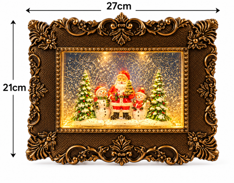 Shatchi Battery Operated USB 27 x 21cm Musical Water Lantern Frame Santa