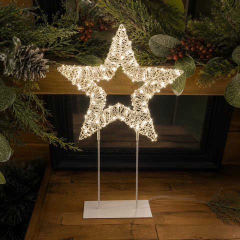 Premier Christmas Lit Star White Twinkling Lights