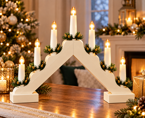 Shatchi Battery Operated Candle Bridge White