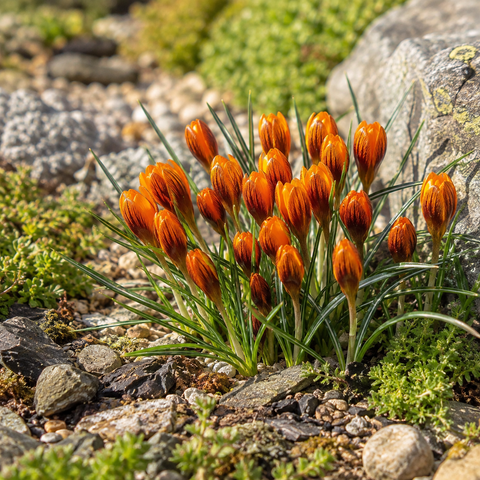 Prins Charming Species Orange Monarch Crocus Bulbs – 10pck