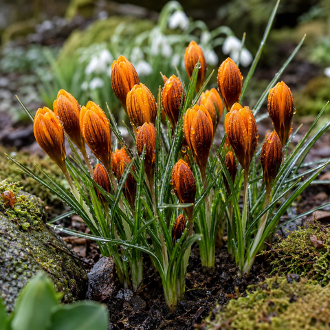 Prins Charming Species Orange Monarch Crocus Bulbs – 10pck