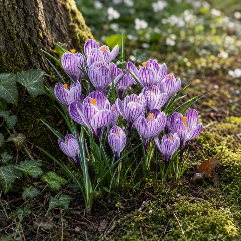 Prins Charming Vernus Striped Crocus Bulbs – 15pck