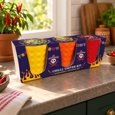 Taylors Bulbs Indoor Chilli Taster Trio – Windowsill Growing Kit