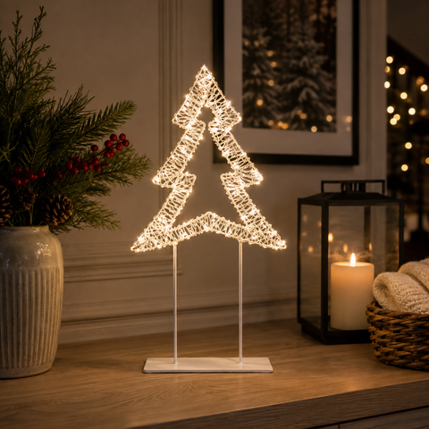 Twinkling 720 LED White Tabletop Christmas Tree – 45cm