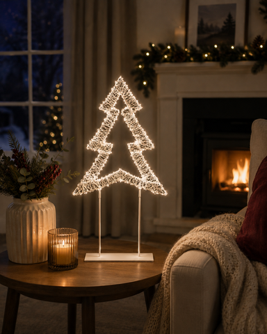 Twinkling 720 LED White Tabletop Christmas Tree – 45cm