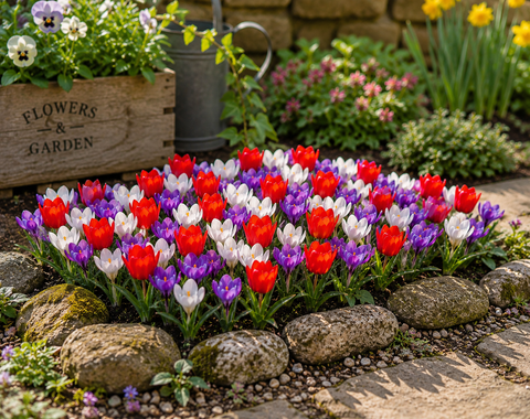 Prins Charming Short Stem Perfect Lover Tulip & Crocus Bulbs – 30pck