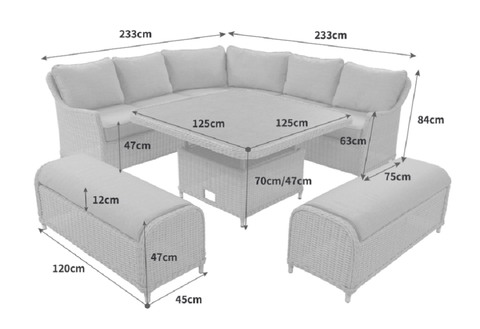 Trowell Garden Centre Antigua Corner Casual Garden Furniture Set