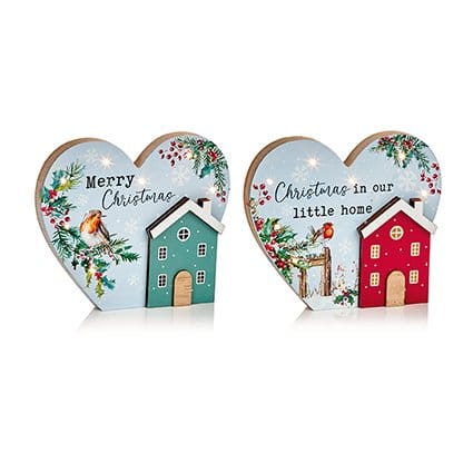 Premier Lit Christmas Plaque B/O Lit Merry Christmas Robin Plaque (Assorted) – 18cm