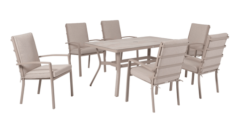 Trowell Garden Centre Garden Furniture Set Bali 6 Seater Dining Garden Furniture Set with Parasol