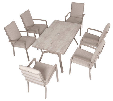 Trowell Garden Living Garden Furniture Set Bali 6 Seater Dining Garden Furniture Set with Parasol