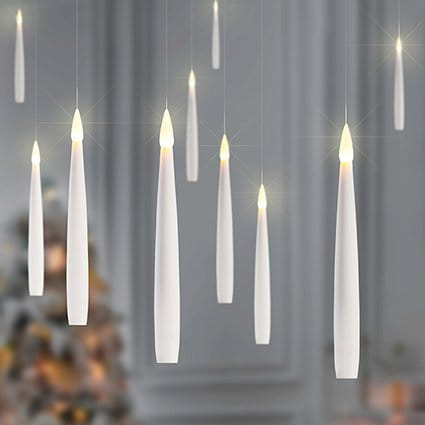 Premier Christmas Floating Candle Battery Operated Floating Candles with Remote – 10 Pack (15cm, White)