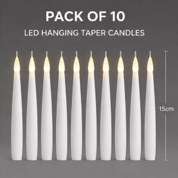 Premier Christmas Floating Candle Battery Operated Floating Candles with Remote – 10 Pack (15cm, White)