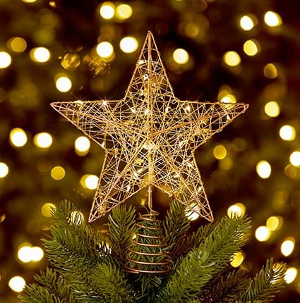 Premier Christmas Tree Topper Battery Operated Lit Pin Wire Wrap Christmas Tree Topper – 30cm