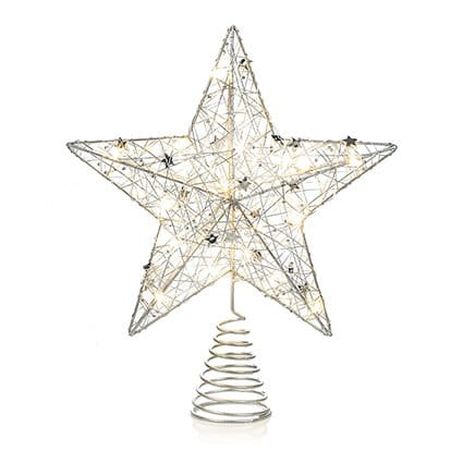 Premier Christmas Tree Topper Battery Operated Lit Pin Wire Wrap Christmas Tree Topper – 30cm