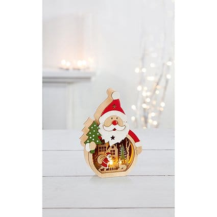 Premier Lit Window Scene Decoration Battery Operated Lit Window Scene Decoration – 16cm (Santa & Reindeer Assorted)
