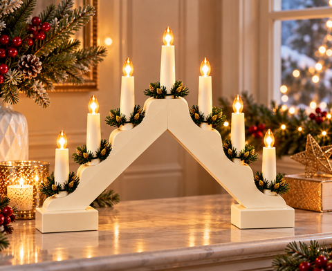 Shatchi Battery Operated Candle Bridge White