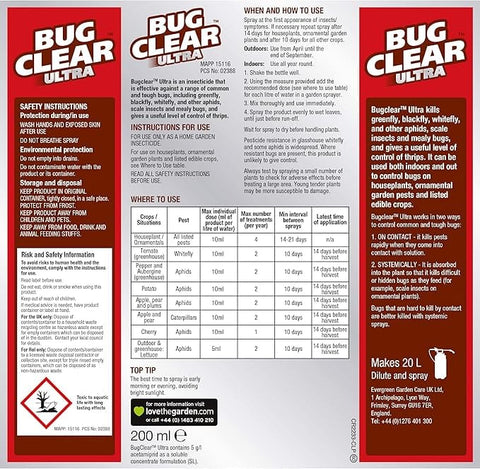 Bug Clear Bug Control Bug Clear Ultra Concentrate 200ml
