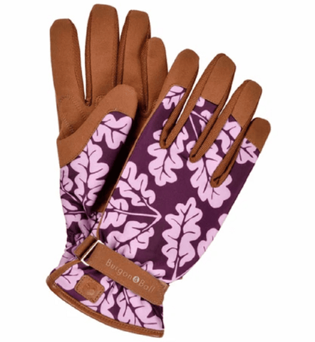 Burgon & Ball Burgon & Ball Oak Leaf Gardening Gloves Plum - M/L