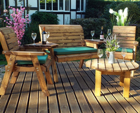 Charles Taylor HB116G - Four Seater Multi Set Green Cushions
