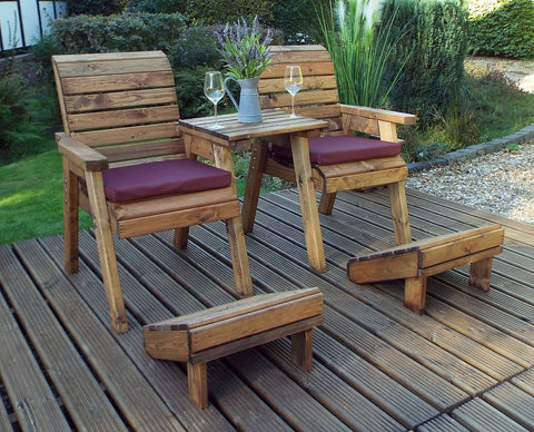 Charles Taylor HB118B - Deluxe Lounger Set - Straight - Burgundy Cushions