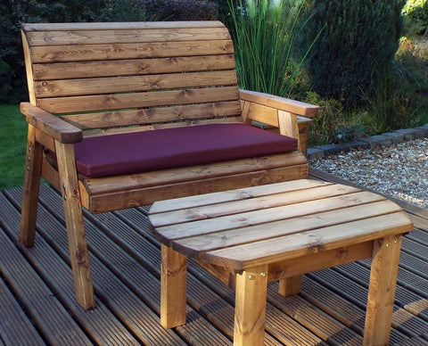 Charles Taylor HB123B - Deluxe Bench Set Burgundy Cushion