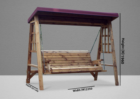 Charles Taylor HB134B - Dorset Three Seater Swing Burgundy
