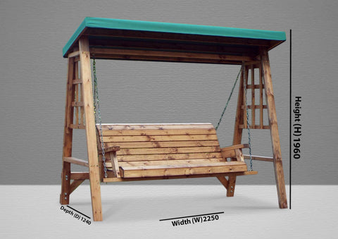 Charles Taylor HB134G - Dorset Three Seater Swing Green